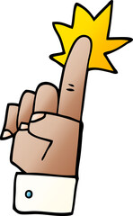 cartoon doodle pointing hand