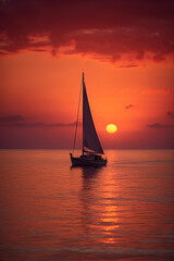 sailboat at sunset