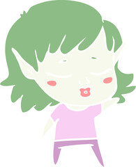 Fototapeta premium pretty flat color style cartoon elf girl