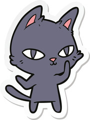sticker of a cartoon cat staring