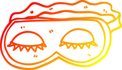 warm gradient line drawing cartoon sleeping mask