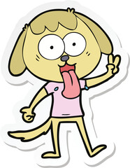 sticker of a cute cartoon dog