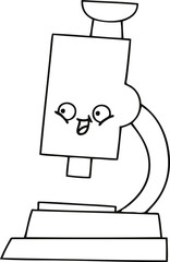 line drawing cartoon microscope