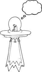 thought bubble cartoon flying saucer