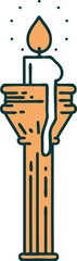tattoo style icon of a candelabra