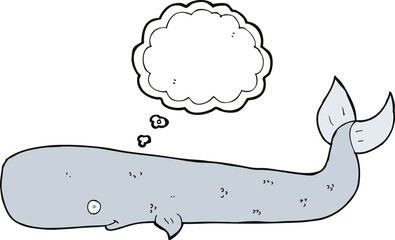 cartoon whale with thought bubble
