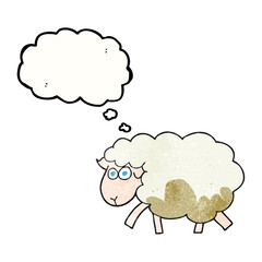 thought bubble textured cartoon muddy sheep