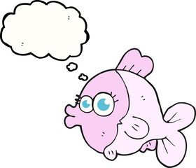 funny thought bubble cartoon fish with big pretty eyes