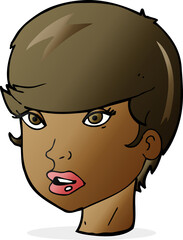 cartoon pretty female face