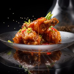 Sweet Chili Fried Chicken Wings - Generative Ai Illustration