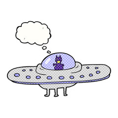 thought bubble cartoon flying saucer