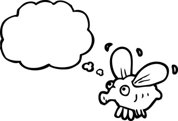 thought bubble cartoon fly
