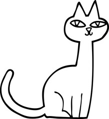 line drawing cartoon cat