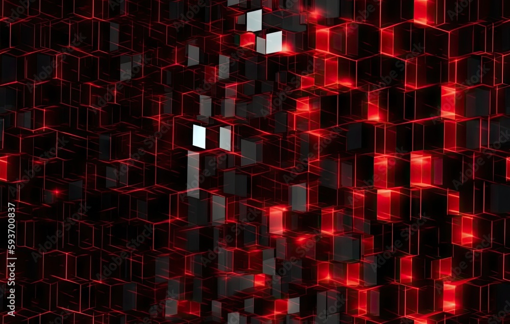 Poster abstract futuristic cubes shape seamless background, illustration created with generative ai technol