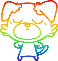 rainbow gradient line drawing cute cartoon dog