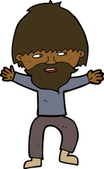 cartoon happy man with beard