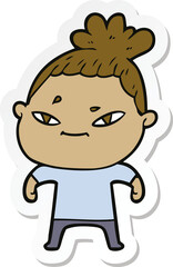 Obraz premium sticker of a cartoon woman