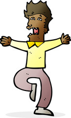 cartoon terrified man