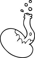 line drawing cartoon chemical reaction