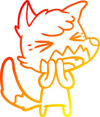 warm gradient line drawing angry cartoon fox