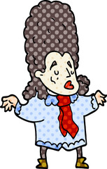 cartoon doodle man in wig