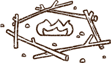 Camp Fire Charcoal Drawing