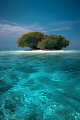 Ai illustration of tropical island in the ocean