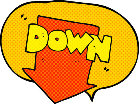 recommend clip art: comic book speech bubble cartoon down arrow symbol