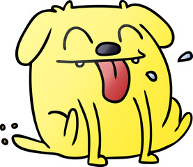 gradient cartoon of cute kawaii dog