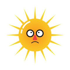 sun emoticon design vector flat isolated illustration