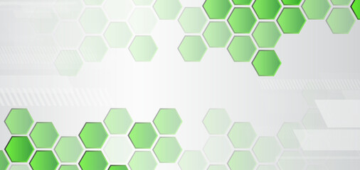 Geometric background from hexagonal objects, lines, and shadows. Polygonal abstract composition. Gray molecular background for the presentation of health, medical or technical topics.