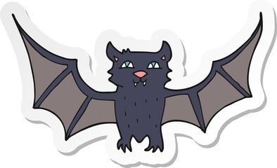 sticker of a cartoon halloween bat