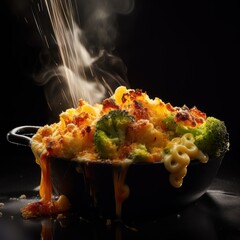 Broccoli Mac and Cheese - Generative Ai Illustration