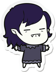sticker of a cartoon undead vampire girl