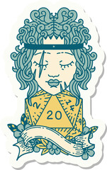 human barbarian with natural twenty dice roll sticker