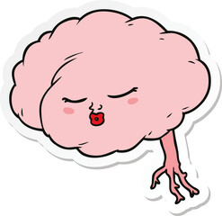 sticker of a cartoon brain
