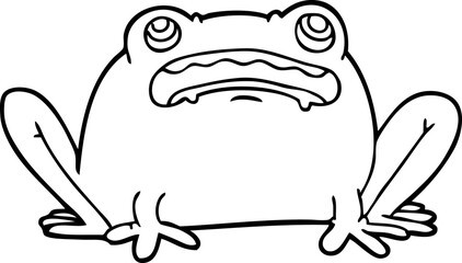 line drawing cartoon frog