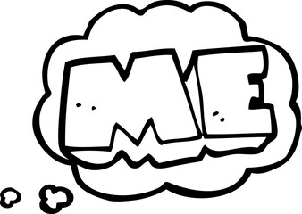thought bubble cartoon ME symbol