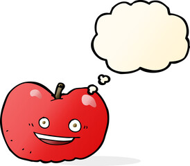 cartoon apple with thought bubble