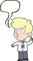 cartoon boy asking question with speech bubble