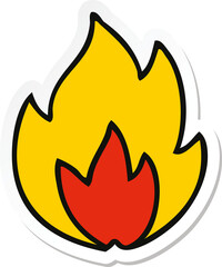 sticker of a cute cartoon fire
