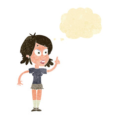 cartoon woman asking question with thought bubble