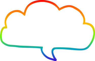 rainbow gradient line drawing cartoon cloud speech bubble