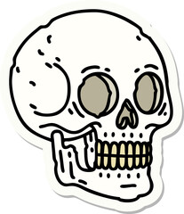 tattoo style sticker of a skull