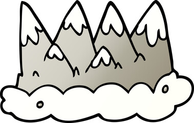 vector gradient illustration cartoon mountains