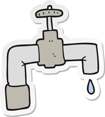 sticker of a cartoon dripping faucet