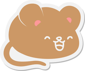 cute cartoon mouse sticker