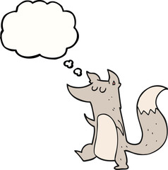 thought bubble cartoon little wolf