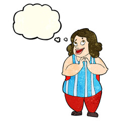 cartoon happy cook with thought bubble