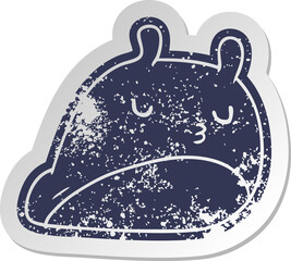 distressed old sticker kawaii fat cute slug